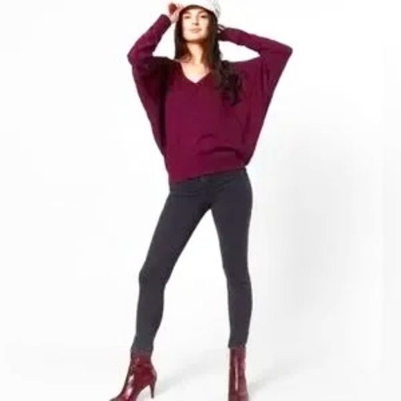 Free People Santa Clara Mulberry Thermal Waffle Knit Top #OB1581265 LARGE - Picture 1 of 13
